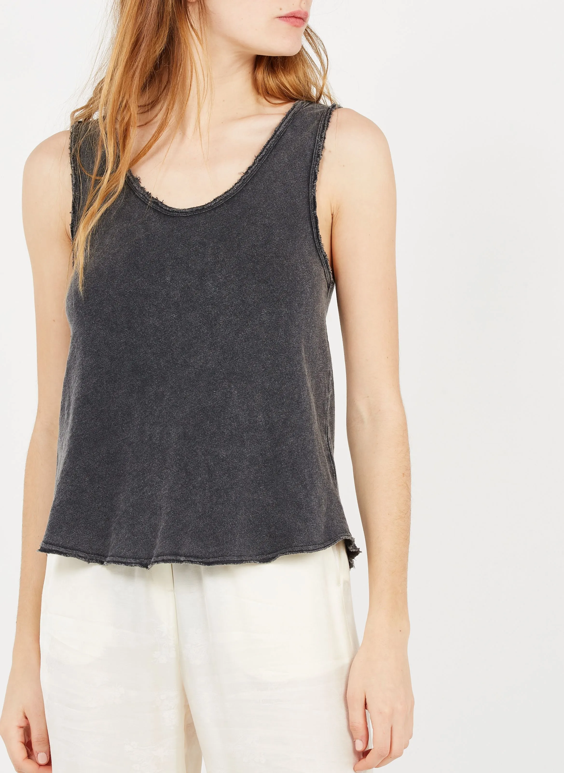 AMERICAN VINTAGE  Débardeur col rond droit en coton sonoma - Noir