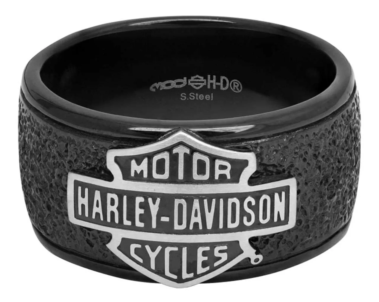 BAGUE EN ACIER NOIR VIEILLIE • Harley-Davidson La Rochelle