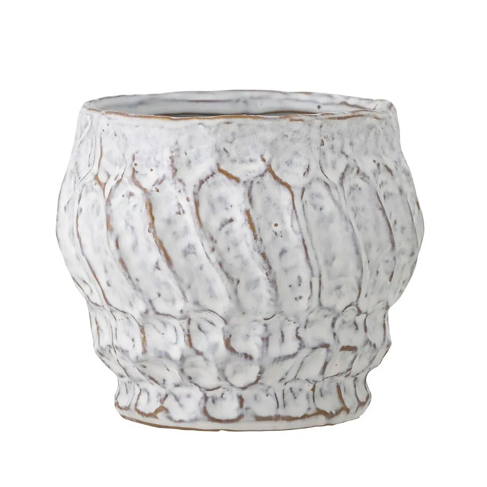 Cami flowerpot, white, stoneware
