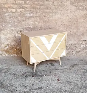 Commode graphique en chêne 