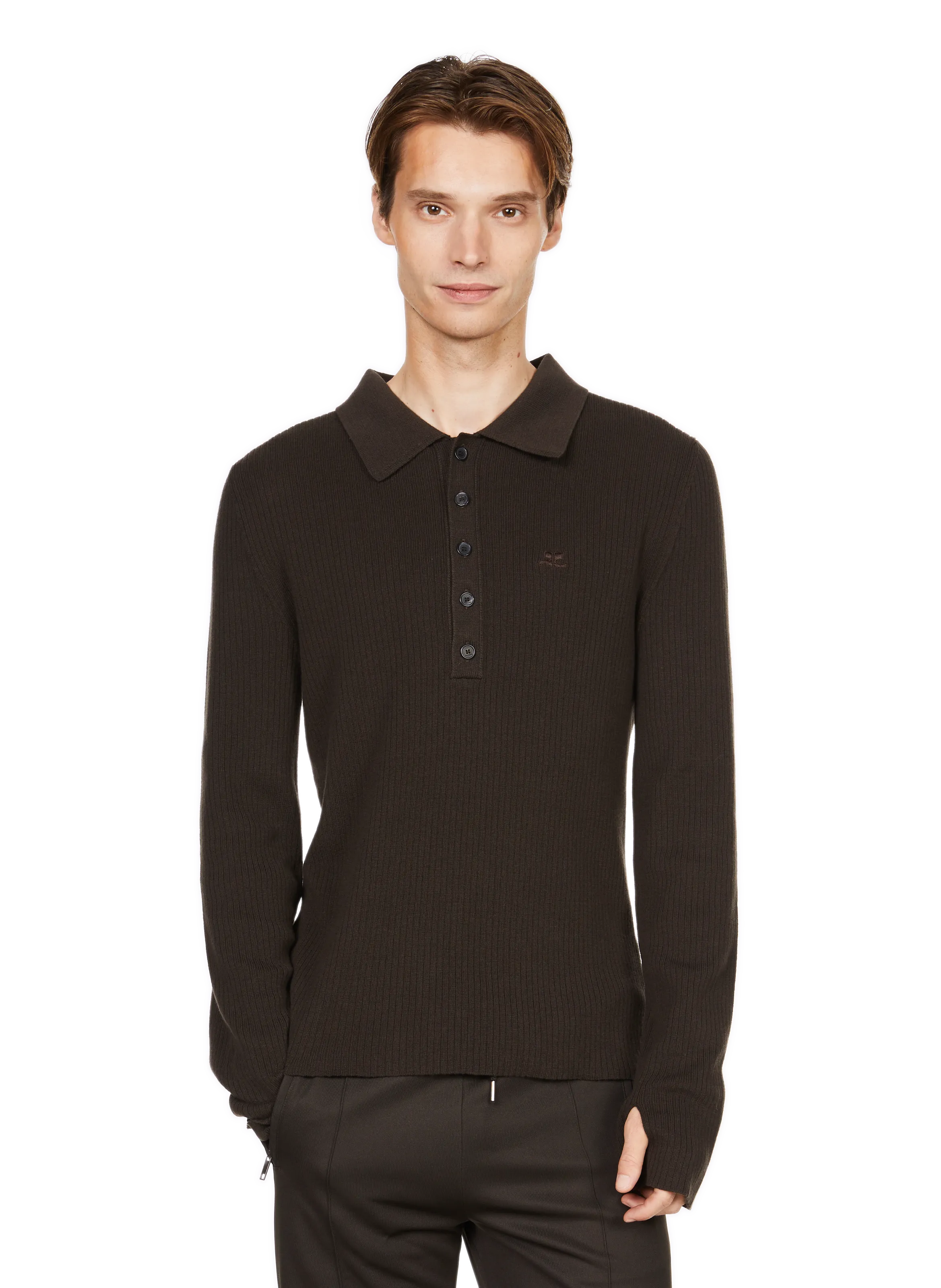COURRÈGES  Polo manches longues  - Marron