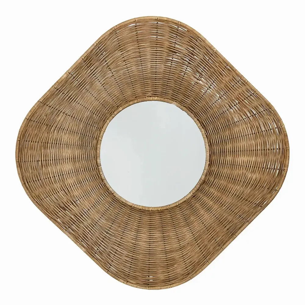 Isis mirror natural rattan and metal 100x5x100