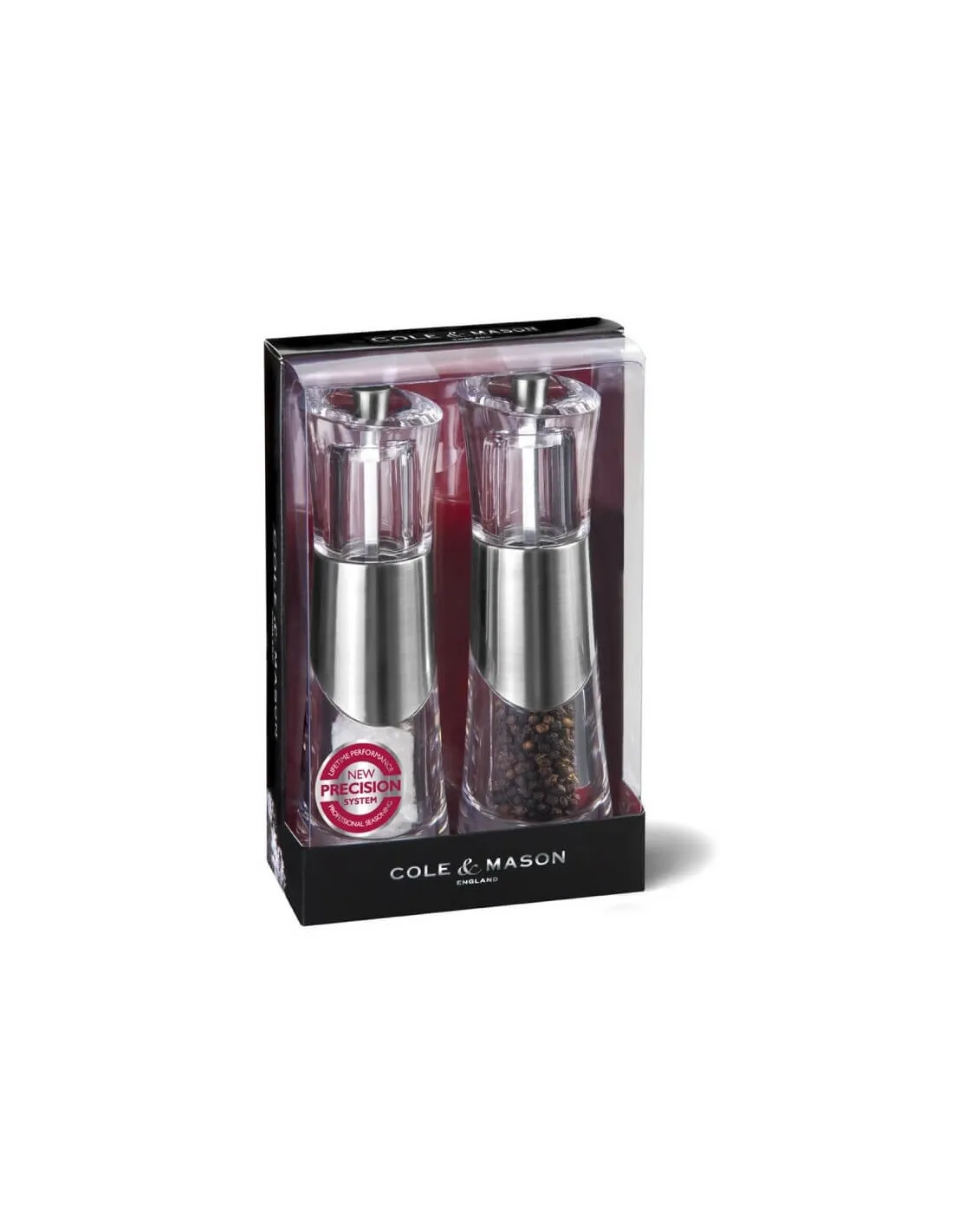 Poivrier et salière en verre et inox Cole & Mason Bobbi