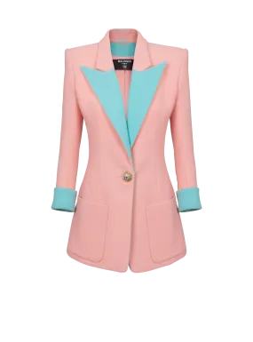 Veste bicolore 1 bouton en double crêpe